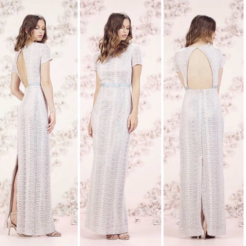 LC Lauren Conrad Runway Lace Column Gala Dress